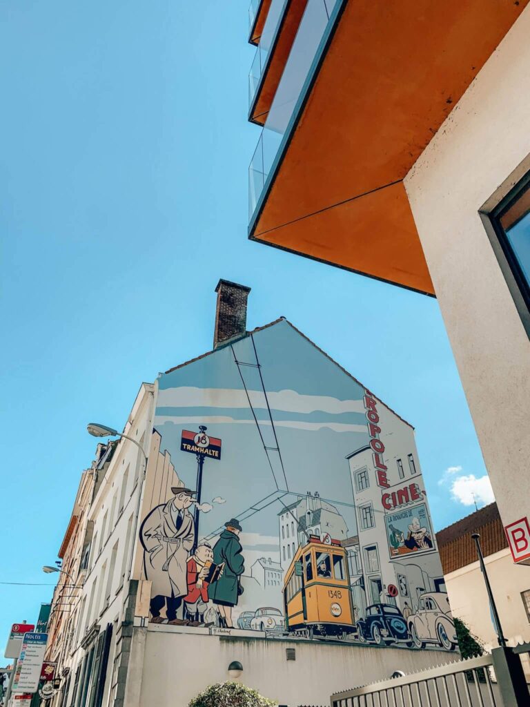 Le Jeune Albert mural on the Brussels Comic Book Route