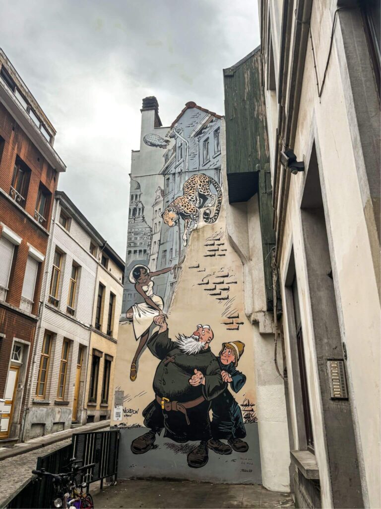 Odilin Verjus mural on the Brussels Comic Book Route