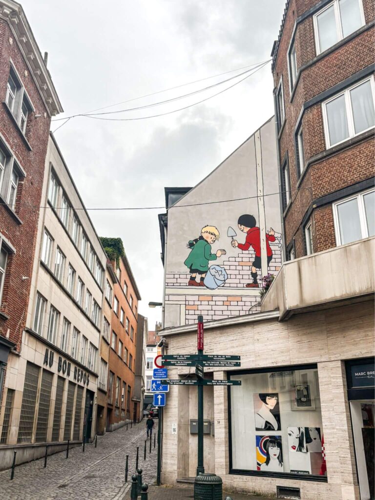 Quick and Flupke mural on the Brussels Comic Book Route