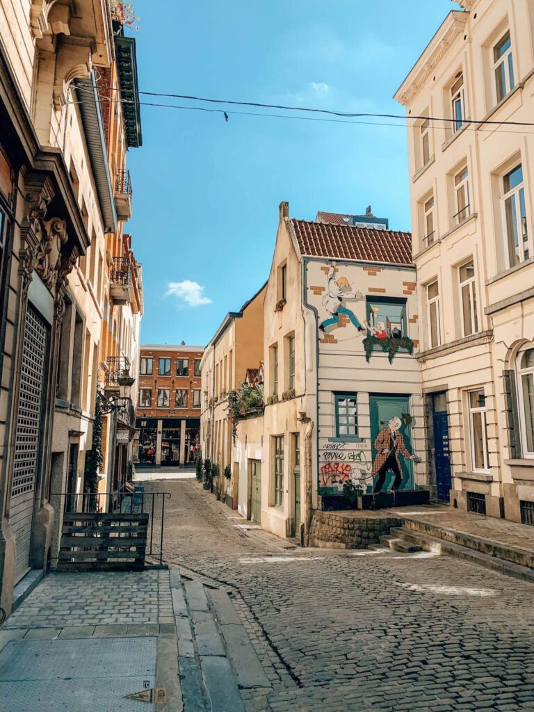 Ric Hochet mural on the Brussels Comic Book Route