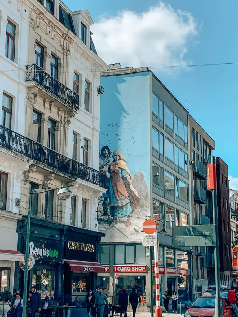 Thorgal mural on the Brussels Comic Book Route