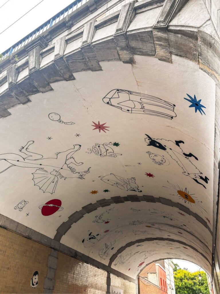 La Voie Lactée mural on the Brussels Comic Book Route