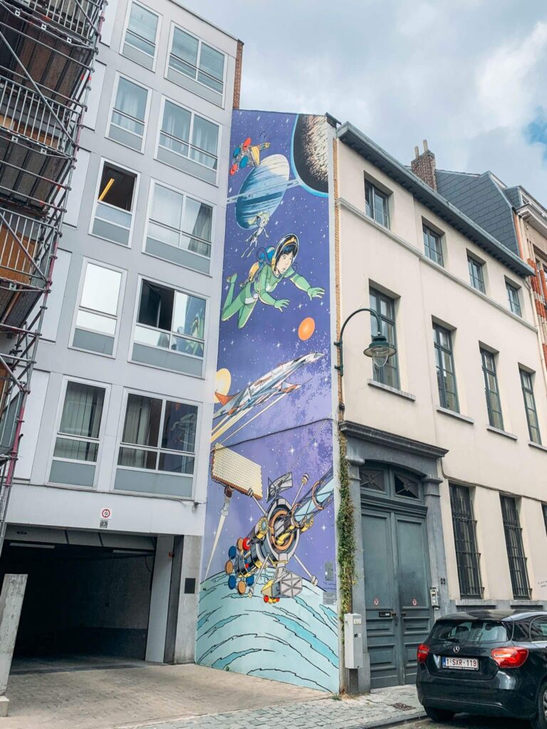 Yoko Tsuno mural on the Brussels Comic Book Route