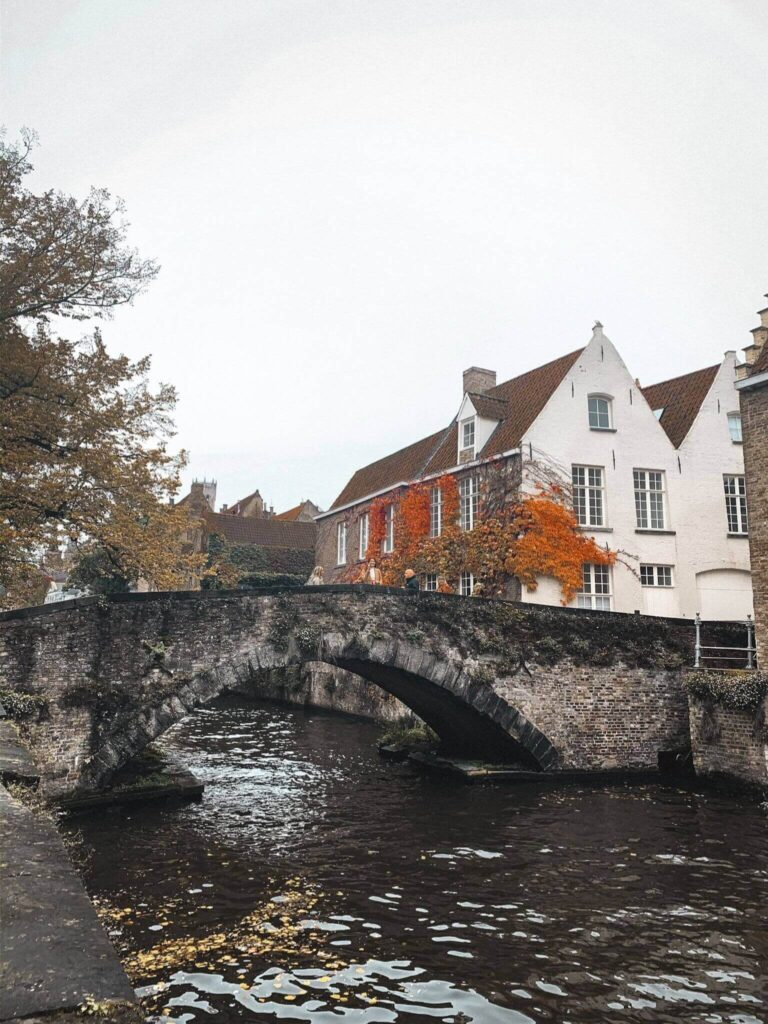 Peerdenbrug during autumn in Bruges, Belgium.
